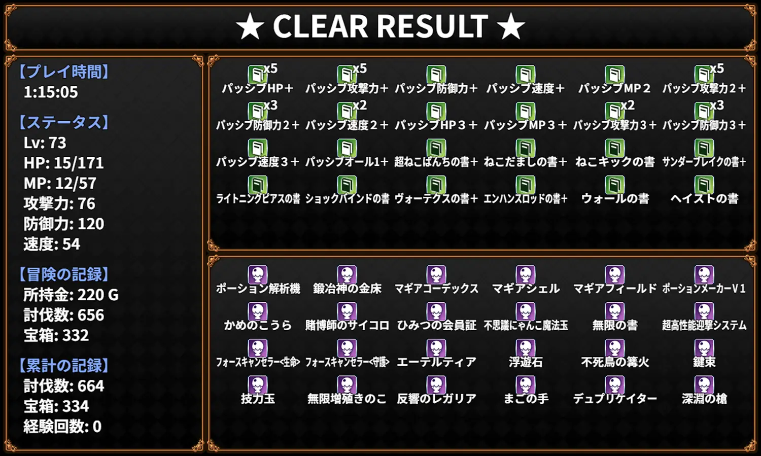 にゃくろのみこん 攻略プレイ画面1